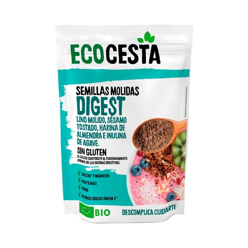 ECOCESTA Digest Semillas ecológicas molidas (lino, sesamo tostado, harina de almendra e inulina de agave) 200 g.