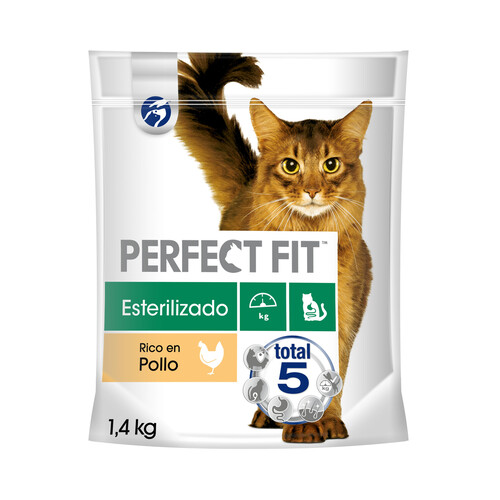 PERFECT FIT Alimento seco para gatos esterilizados, rico en pollo PERFECT FIT 1,4 kg