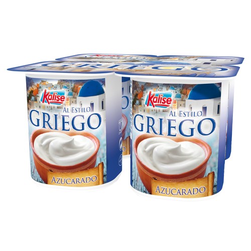 KALISE Yogur estilo griego natural azucarado  4 x 125 g.