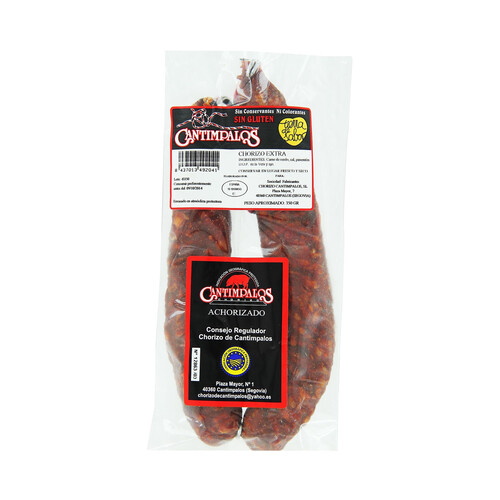 CANTIMPALOS Chorizo de categoria extra con IPG Cantimpalos CANTIMPALOS 350 g.