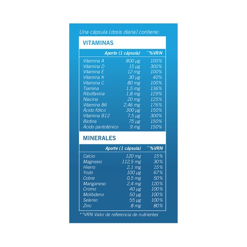 ONEVIT Multivitamínico (13) y multiminerales (11), para hombres 45 uds.