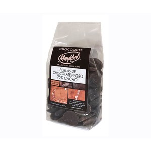 Perlas de chocolate negro 70% cacao 150 gr.