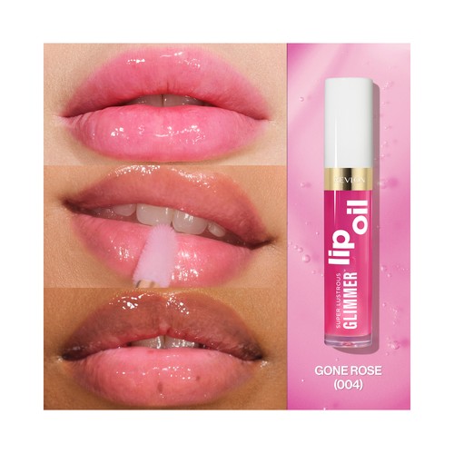REVLON Super lustrous glimmer tono 004 Gone rose Aceite labial con efecto hidratante.
