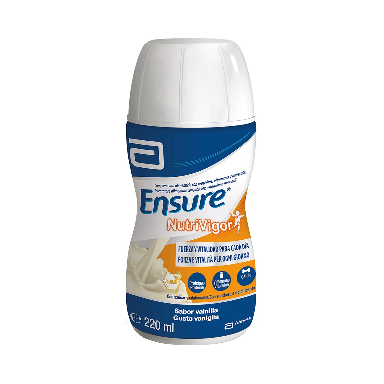 Nutrivigor Complemento nutricional para adultos, listo para beber con sabor a vainilla 4 x 220 ml.