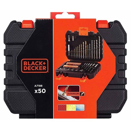 Set de 50 Piezas con brocas y puntas, BLACK + DECKER A7188.