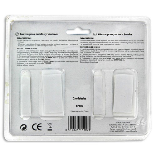 Kit de 2 alarmas para puerta y ventana EUROBRIC 2000.