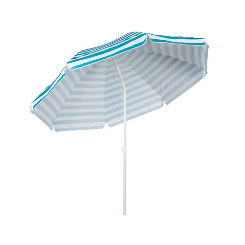 Parasol de playa de acero y poliéster, azul, de 240x235 cm, GARDENSTAR