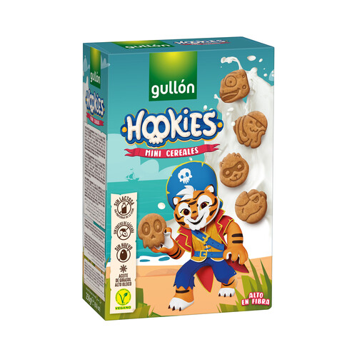 GULLÓN Hookies Galletas mini de cereales con forma de animales 250 g.