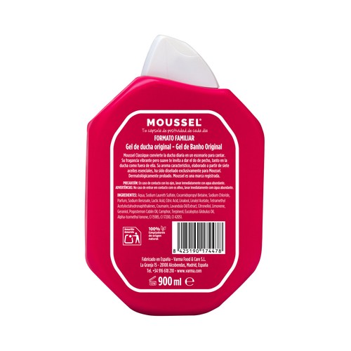 MOUSSEL Classique Gel de baño o ducha con pH neutro y aceites esenciales 900 ml.
