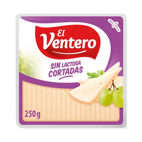 Queso mezcla tierno cortado sin lactosa EL VENTERO 250 g.