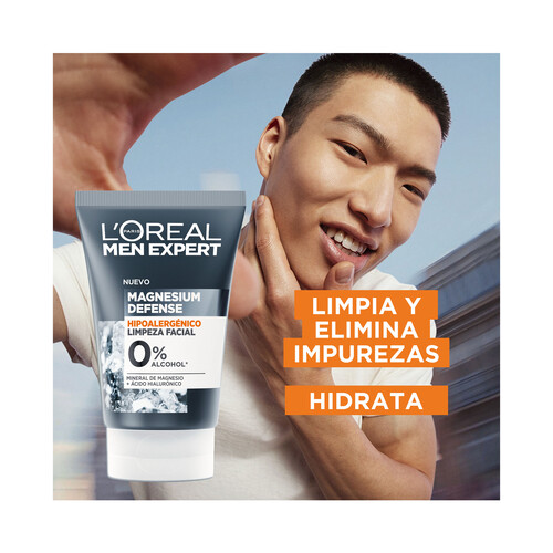 L´ORÉAL MEN EXPERT Gel limpiador facial hipoalergénico, para pieles sensibles L´ORÉAL MEN EXPERT Magnesium defense 100 ml.