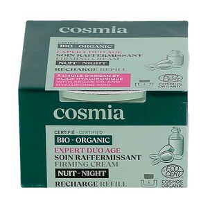 Imagen de COSMIA Bio expert duo age Recarga crema facial de noche reafirmante, con aceite de argán y ácido Hialurónico 50 ml.