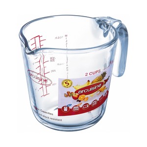 Imagen de Jarra medidora con asa fabricada en vidrio resistente a altas temperaturas, 1 litro ARCUISINE.