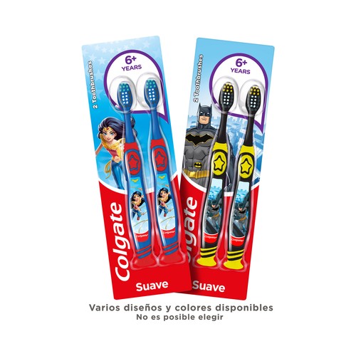 COLGATE Cepillo dental infantil, con filamentos suaves y limpiador de lengua COLGATE 2 uds.