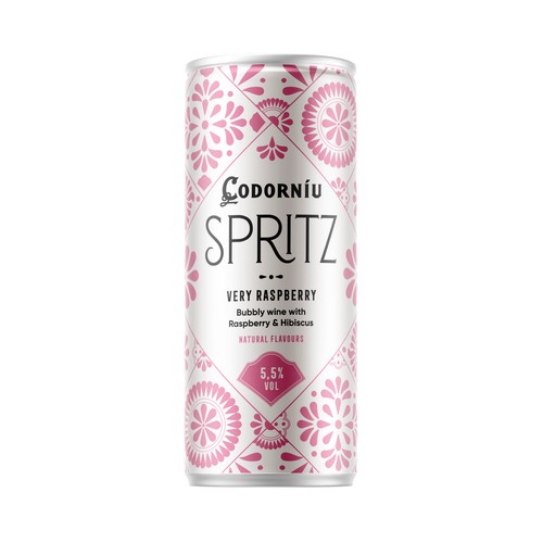 CODORNIU Vino espumoso con aroma natural de frutos rojos e hibisco CODORNIU Spritz lata de 25 cl.