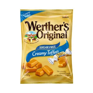 WERTHER"S ORIGINAL Caramelos blandos de toffe con nata sin azúcar con edulcorantes 80 g.