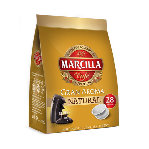 Café natural en cápsulas SENSEO de MARCILLA 28 uds.