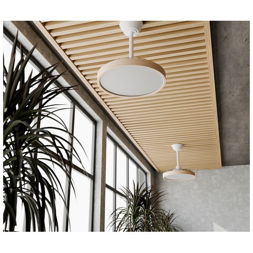 Ventilador retráctil de techo SULION Halley S, color madera, 22W, temporizador hasta 2 horas, 6 velocidades, regulable en altura, 88cm diámetro aspas