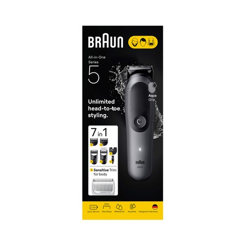 Set de arreglo personal 7 en 1 BRAUN MGK AIO5520 Series 5,,  uso en seco, para cara y cabello.