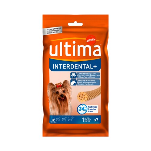 ULTIMA Snacks dental para perros de talla pequeña ULTIMA INTERDENTAL Affinity 7 uds. 70 g.