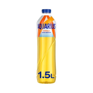 AQUARIUS Zero Bebida isotónica sin azúcar con sabor a naranja botella de 1.5 l.