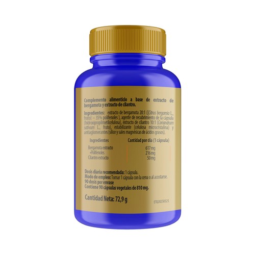 SANON Colesterol Extractos de bergamota y cilantro (complemento nutricional) 90 comprimidos.