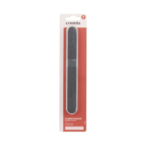COSMIA Limas de uñas con lado fino y grueso, para uñas resistentes y postizas 8 uds.
