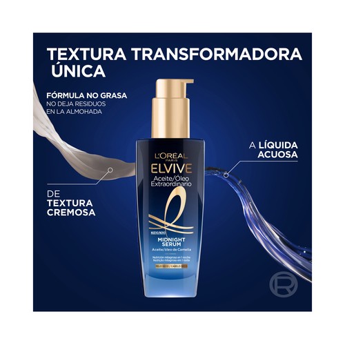 ELVIVE Aceite extraordinario Sérum nutritivo con aceite de Camelia, para cabellos secos 100 ml.