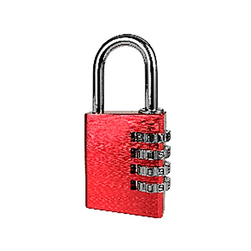 Candado de combinación de 40 mm, color rojo, seguridad 4, ALCAMPO.