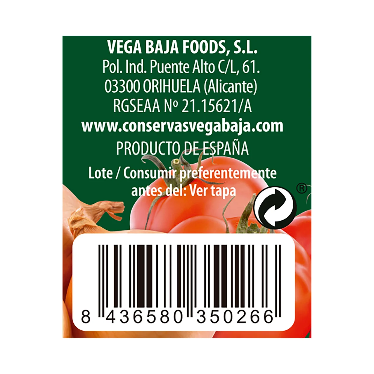 Sofrito de tomate y cebolla aove 330 g.