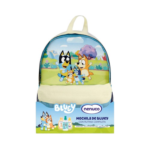NENUCO Bluey Mochila con champú (200 ml), agua de colonia (240 ml) y jabón líquido (200 ml).