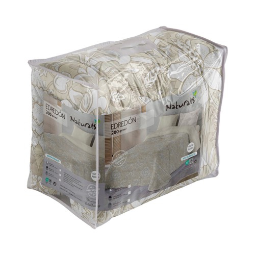 Edredón reversible para cama 135/150 240x260cm  300GRS doble color beig. NATURALS