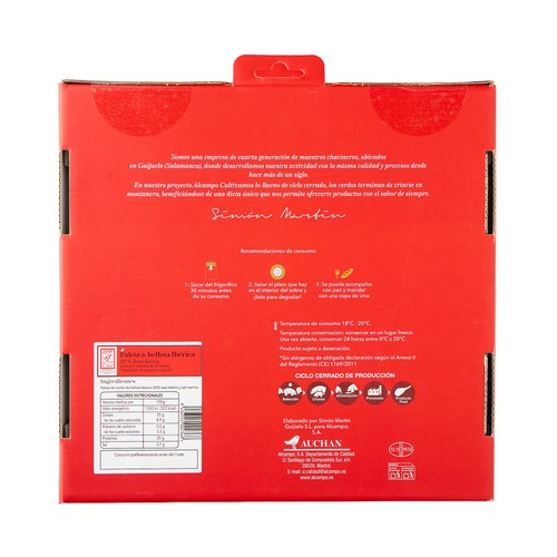 ALCAMPO CULTIVAMOS LO BUENO  Paleta de bellota ibérica (50% raza ibérica) cortada en tapas  4 sobres de 100 g.