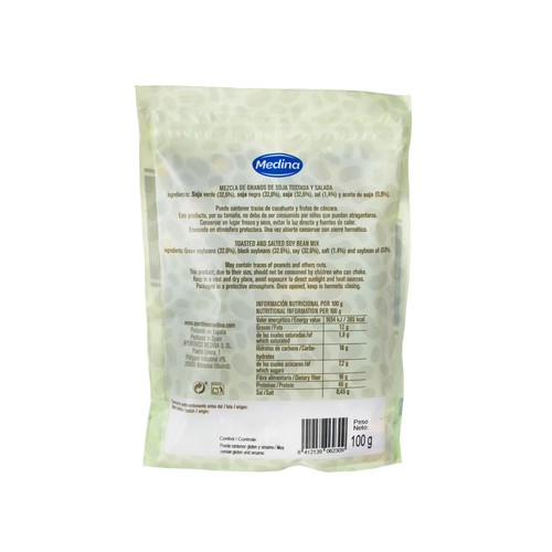 MEDINA Edamame tostada (mezcla de granos de soja tostada y salada) 100 g.