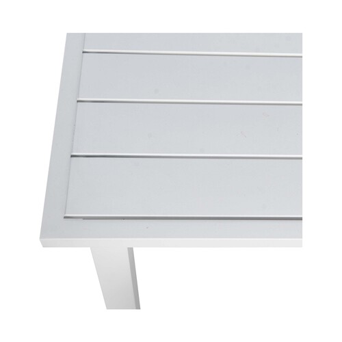 Mesa de jardín de aluminio rectangular, 160x90x75cm. GARDENSTAR ALCAMPO.
