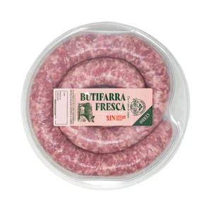 PEÑA CRUZ Butifarra fresca de cerdo, elaborada sin gluten ni lactosa ni soja 600 g.
