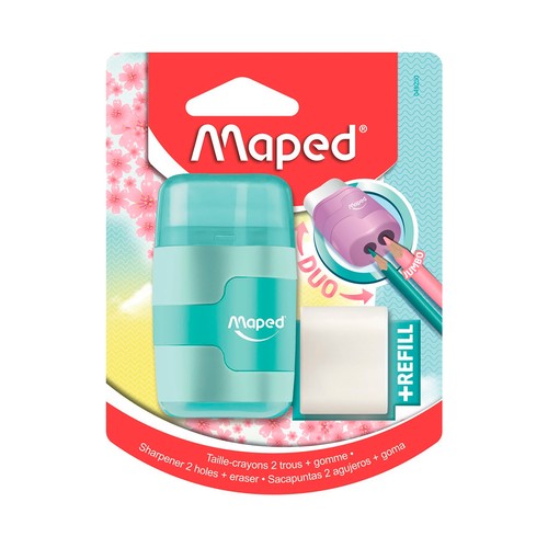 Sacapuntas con goma, surtido de colores pastel, MAPED.