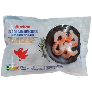 AUCHAN Colas peladas de gambón crudo 250 g Producto Alcampo.