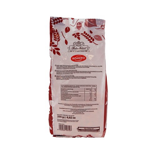 ROMERO Fusilli sin gluten lenteja roja 100 % 250 g.