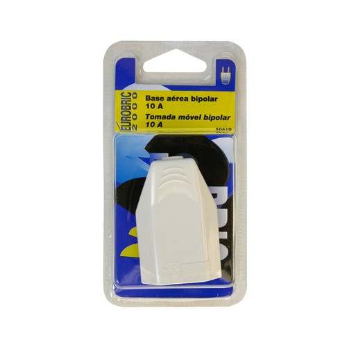 Clavija bipolar hembra con toma de tierra, entrada de cable recta, 10A. a 250V EUROBRIC 2000.