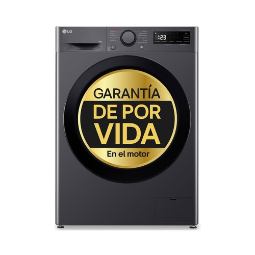 Lavadora LG F4WR5009A6M 9KG, clasificación energética: A, 1400RPM, H: 85cm, A: 60cm, F: 56,5cm.