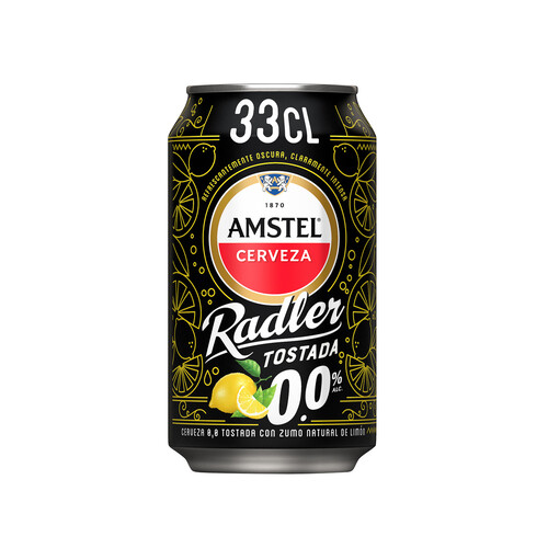 Cerveza tostada con limón 0,0 % alcohol AMSTEL RADLER 33 cl.