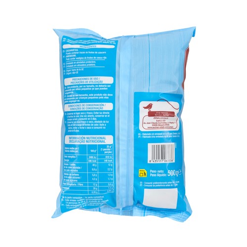 PRODUCTO ALCAMPO Cacahuetes con cáscara tostados sin sal añadida 500 g.