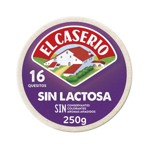Queso en porciones sin lactosa 16 quesitos EL CASERIO 250 g.