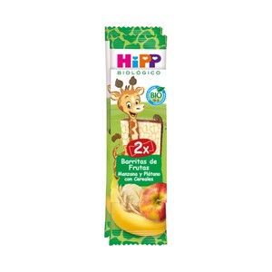 HIPP Biológico Barrita de fruta (manzana y plátano) con cereales ecológicos 2 uds.