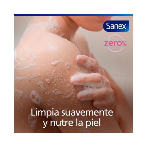 SANEX Zero % Gel de ducha o baño, con hidratantes naturales para pieles sensibles y delicadas 600 ml.