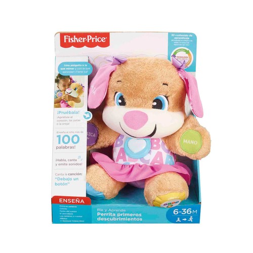 FISHER PRICE Perrita primeros descubrimientos, juguete bebé +6 meses (MATTEL FPP55)