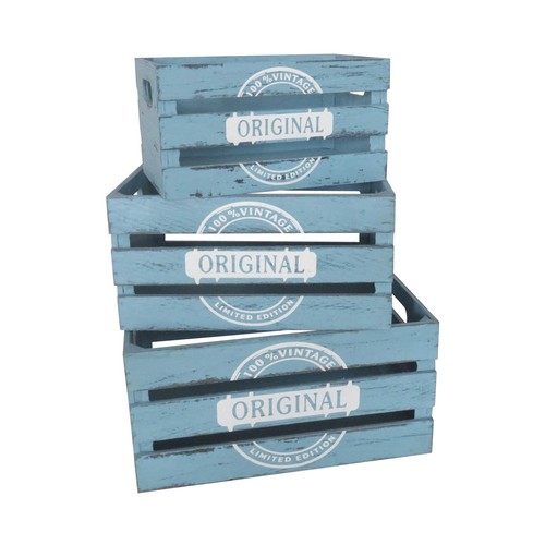 Caja 26x16x14cm rectangular tallada, azul o verde. CAMILLO