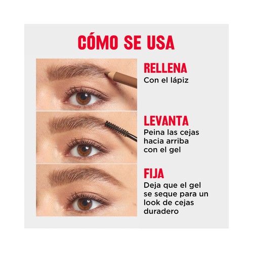 REVLON Colorstay brow fantasy tono 003 Medium brown Lápiz delineador de cejas 3 en 1.