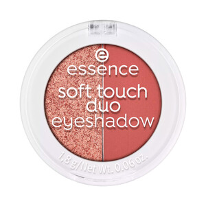 Imagen de ESSENCE Soft touch tono 01 Bronze beauty Sombra de ojos duo (acabado brillante y mate) en tonos marrones.